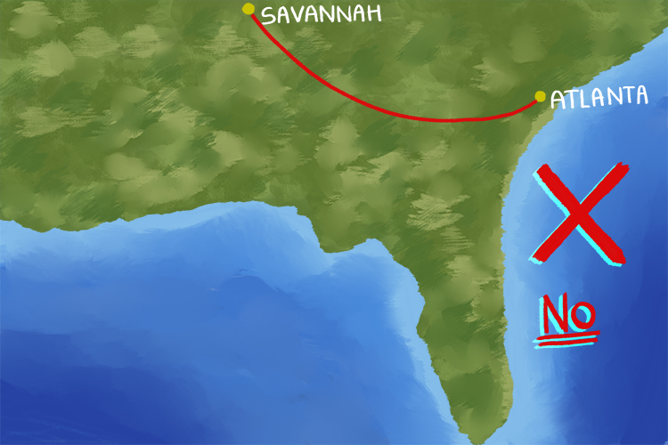 Savannah and Atlanta map 1